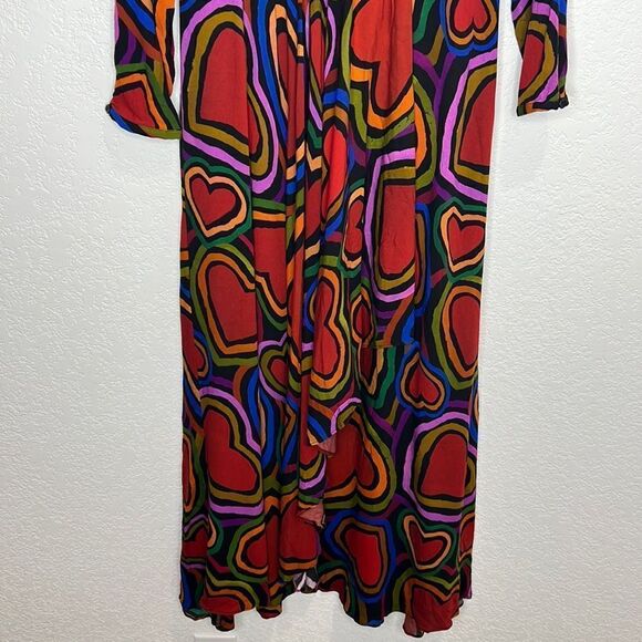 NWT Farm Rio Rainbow Wild Hearts Maxi Dress Small - Picture 4 of 16